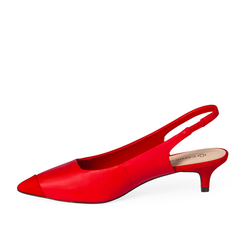 SCARPIN SLINGBACK DE COURO NOBUCK VERMELHO RUBI image number 2