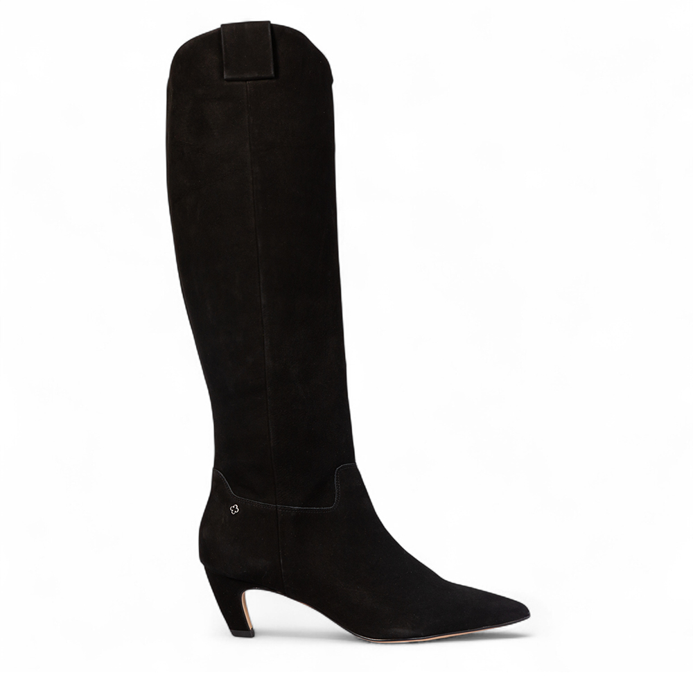 BOTA CANO LONGO PRETA DE COURO NOBUCK image number 0