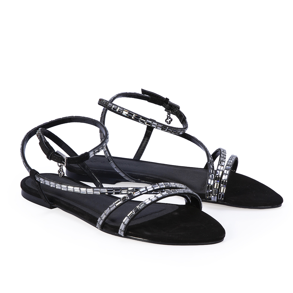 SAND&Aacute;LIA RASTEIRA PRETA COURO NOBUCK image number 1