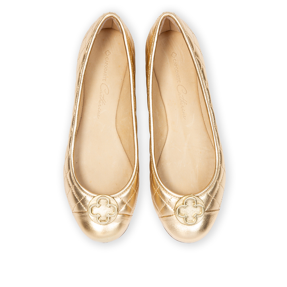 SAPATILHA CATHERINE COURO DOURADA METALIZADA image number 4