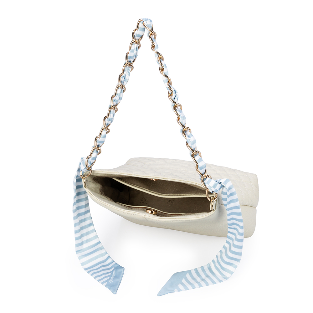 BOLSA BRANCA DUNA DE COURO SHOULDER BAG + LEN&Ccedil;O REMOV&Iacute;VEL image number 4