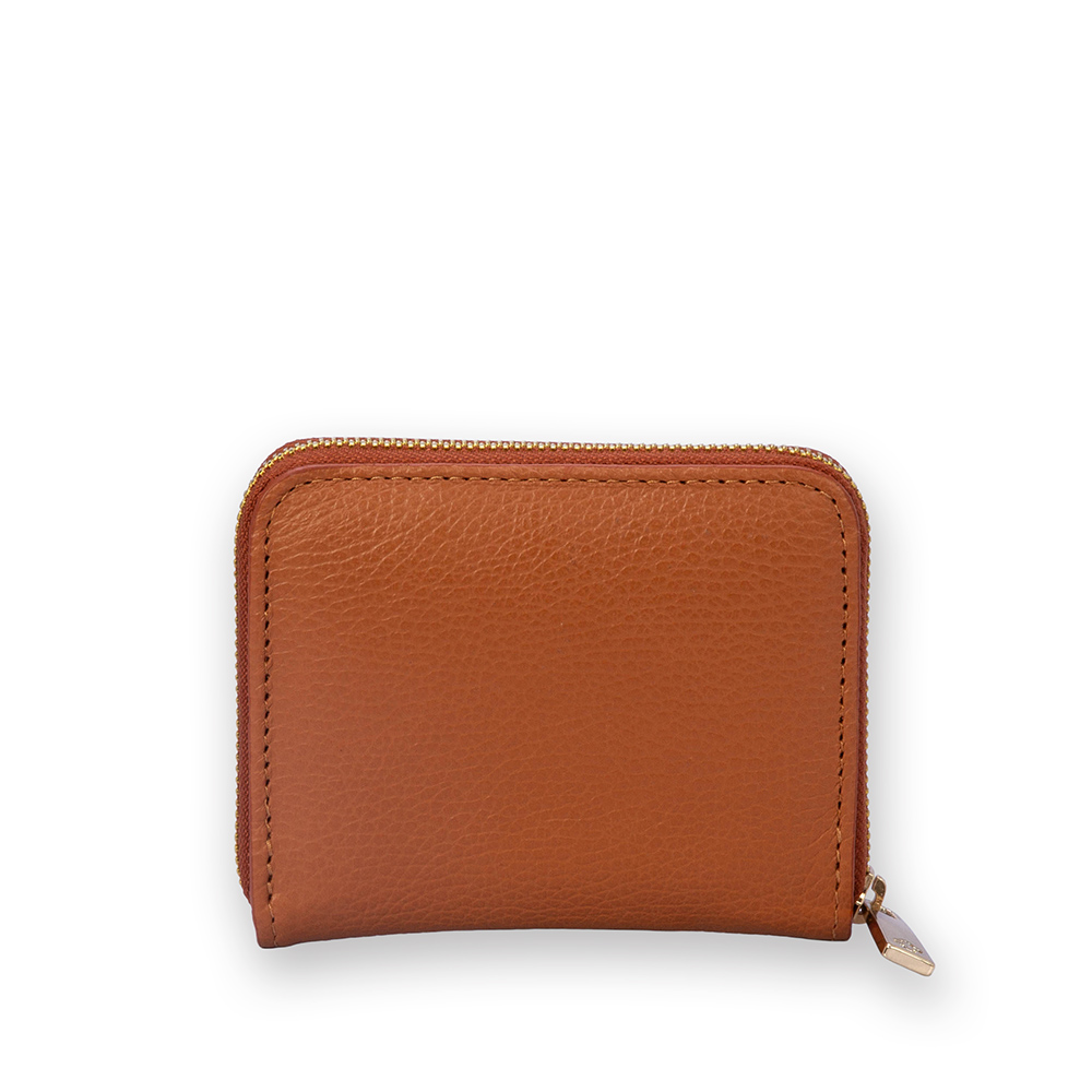 CARTEIRA CARAMELO CAMEL DE COURO Z&Iacute;PER image number 1