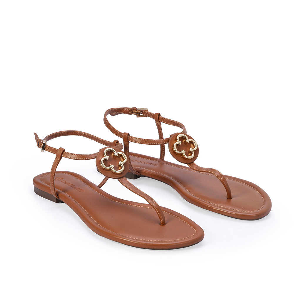 SAND&Aacute;LIA RASTEIRA CARAMELO DE COURO image number 1