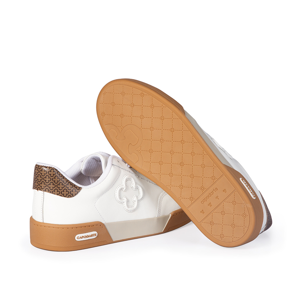 TÊNIS FEMININO BRANCO DE COURO MONOGRAMA AMARRAÇÃO image number 2