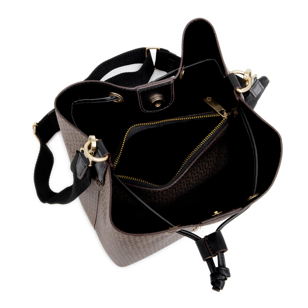 BOLSA PRETA MONOGRAMA COM ALÇA GORGURÃO BUCKET image number 4