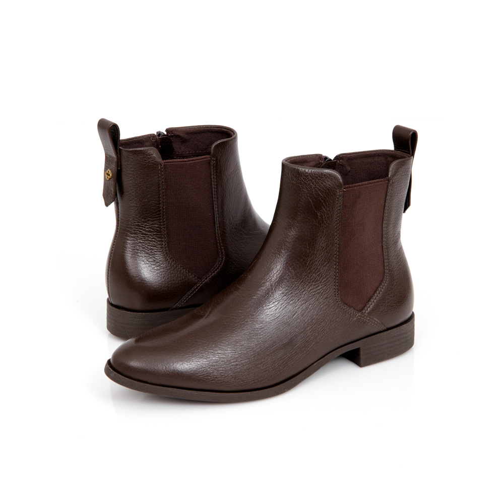 BOTA MARROM CANO CURTO DE COURO image number 3