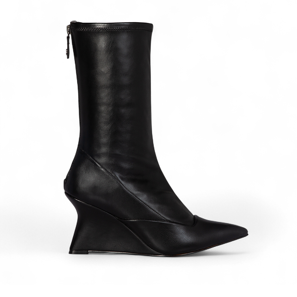 BOTA CANO LONGO PRETA STRETCH SALTO ANABELA image number 0
