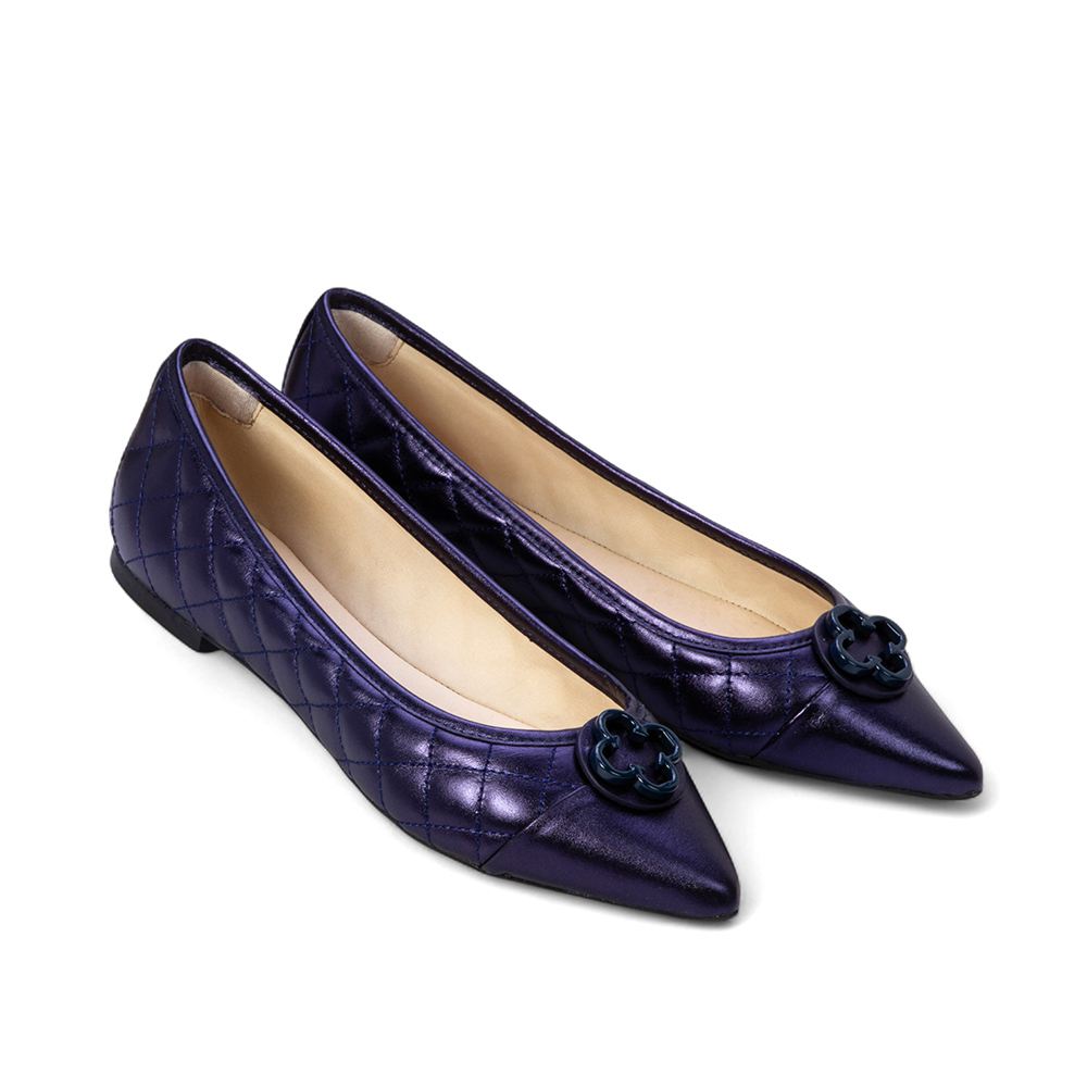 SAPATILHA CATHERINE BICO FINO MARINHO AZZURRO DE COURO MATELASS&Ecirc; image number 1