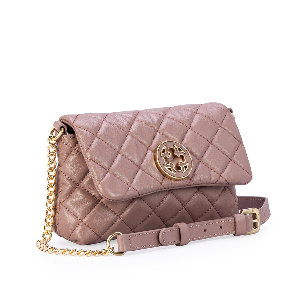 BOLSA SHOULDER COURO ROSE TIRACOLO PEQUENA image number 3