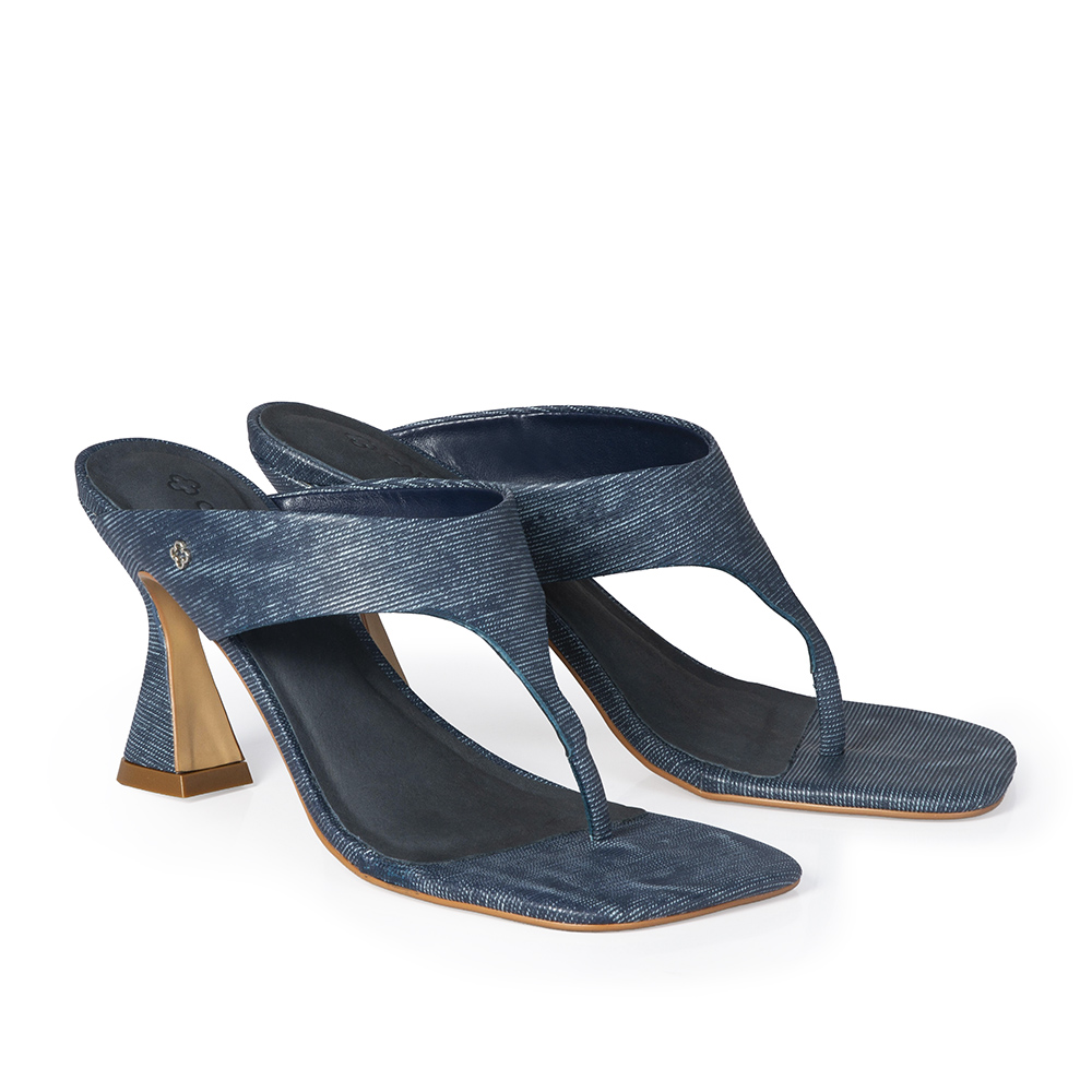 MULE DE COURO SALTO ALTO AZUL image number 2