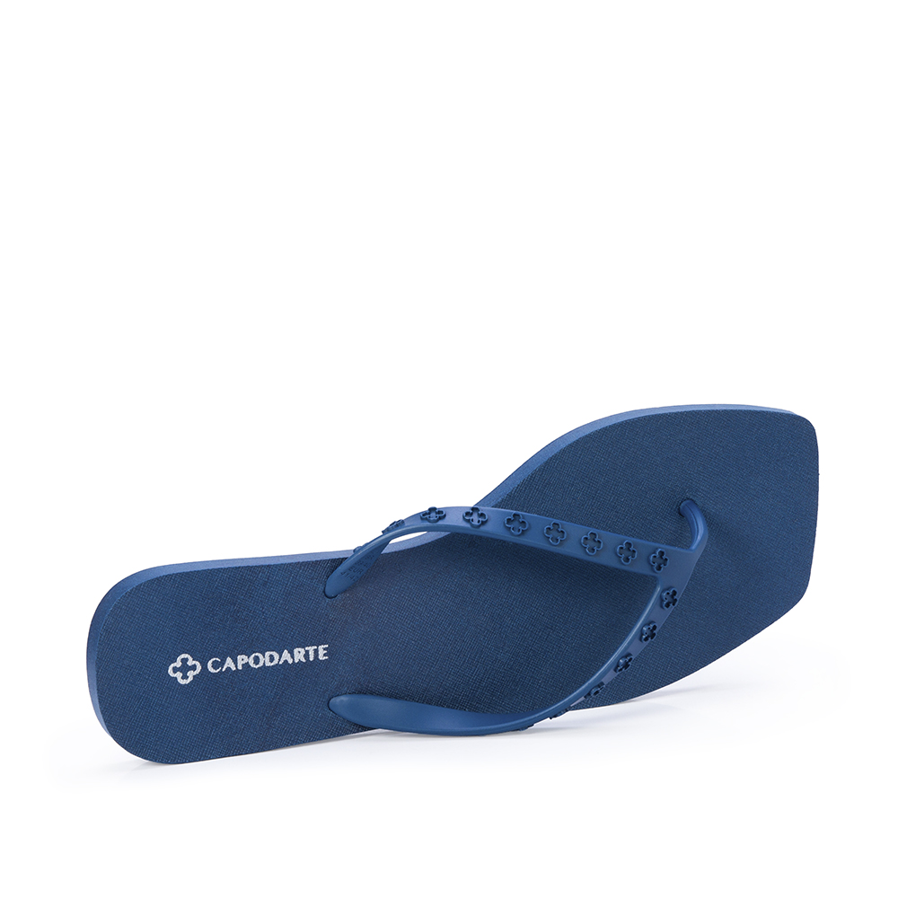 CHINELO DE DEDO BICO QUADRADO AZUL TIRAS MONOGRAMA image number 2