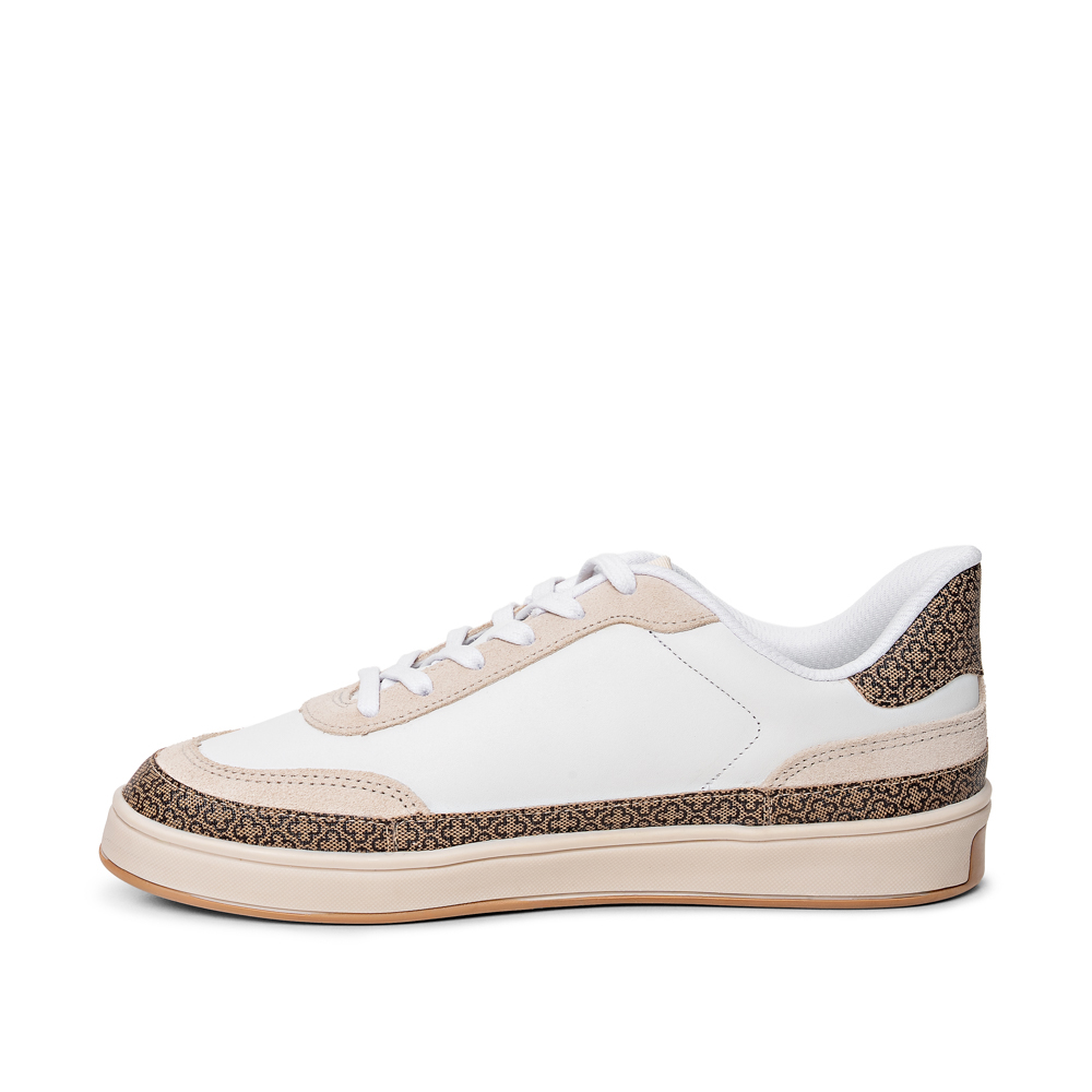 TÊNIS FEMININO BRANCO MONOGRAMA DE COURO AMARRAÇÃO image number 2