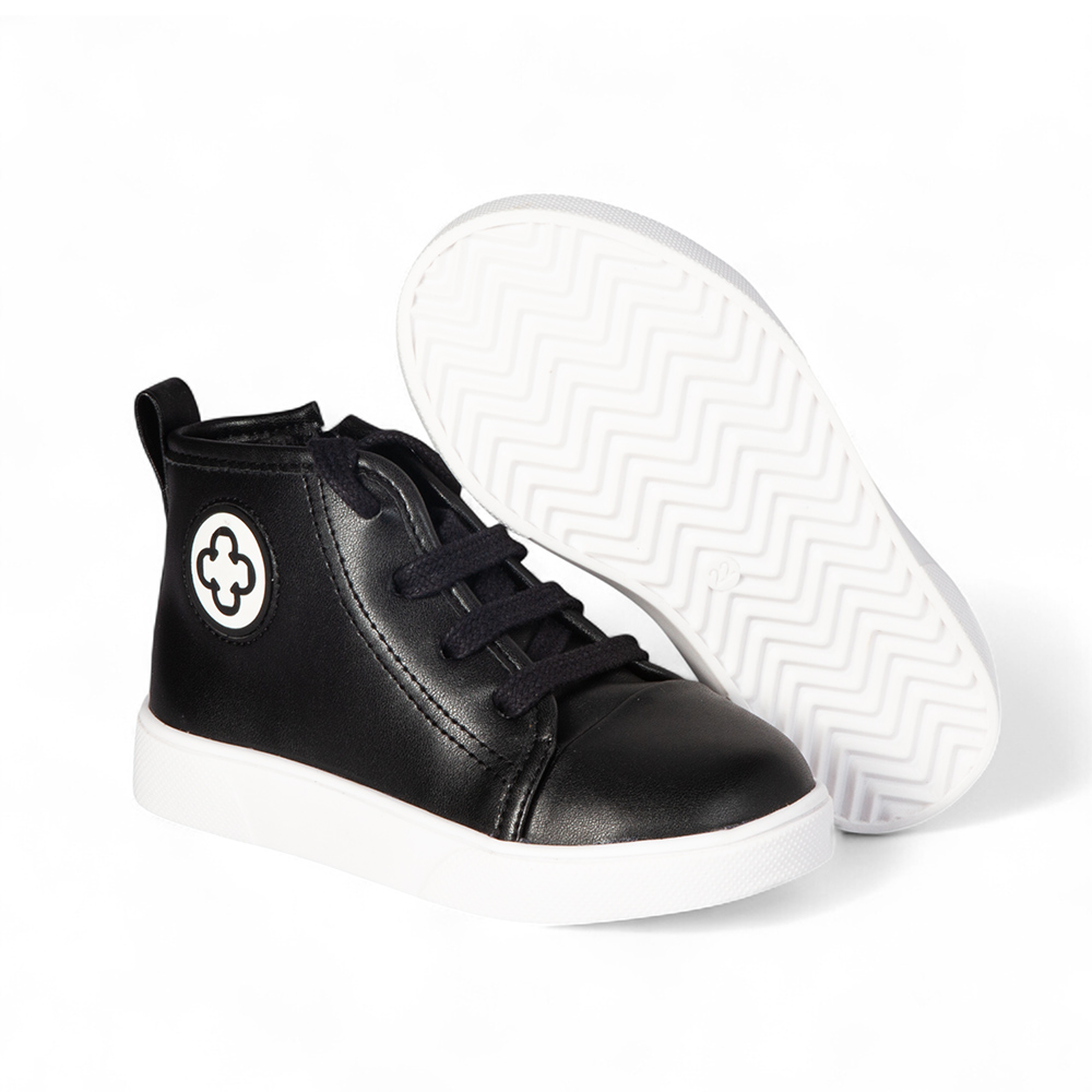 TÊNIS BEBÊ CANO ALTO PRETO AMARRAÇÃO image number 3