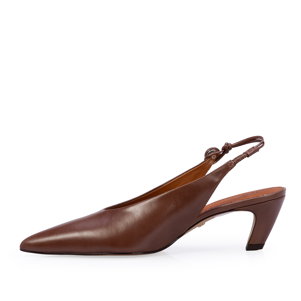 SCARPIN SLINGBACK COURO MARROM &Eacute;BANO image number 2