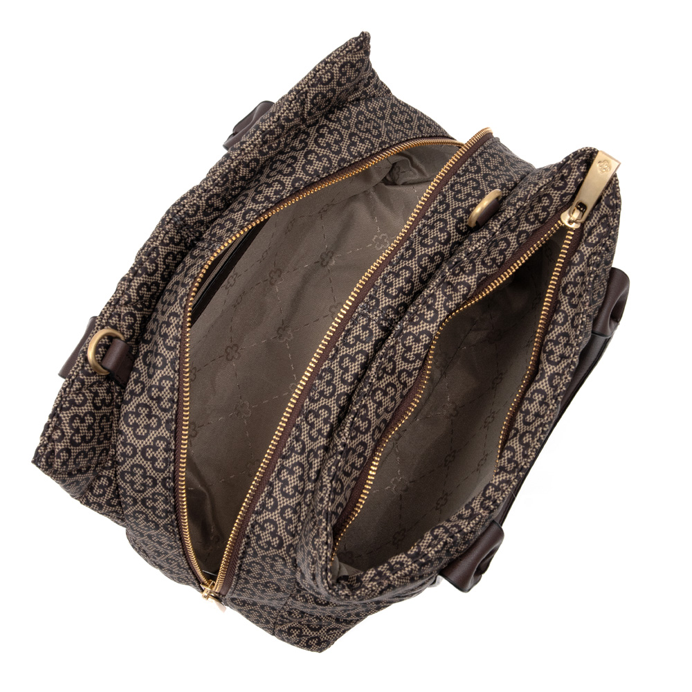 BOLSA TOTE BEGE E CAF&Eacute; MONOGRAMA M&Eacute;DIA image number 3