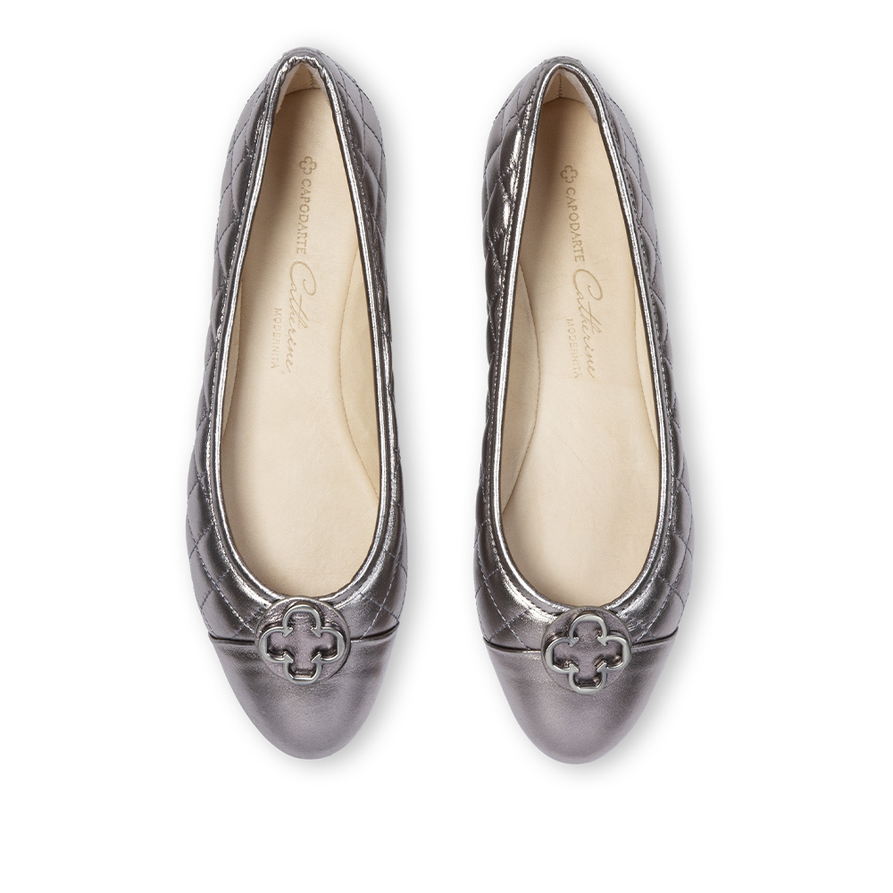 SAPATILHA CATHERINE MODERNIT&Aacute; CINZA PEWTER COURO MATELASS&Ecirc; image number 4