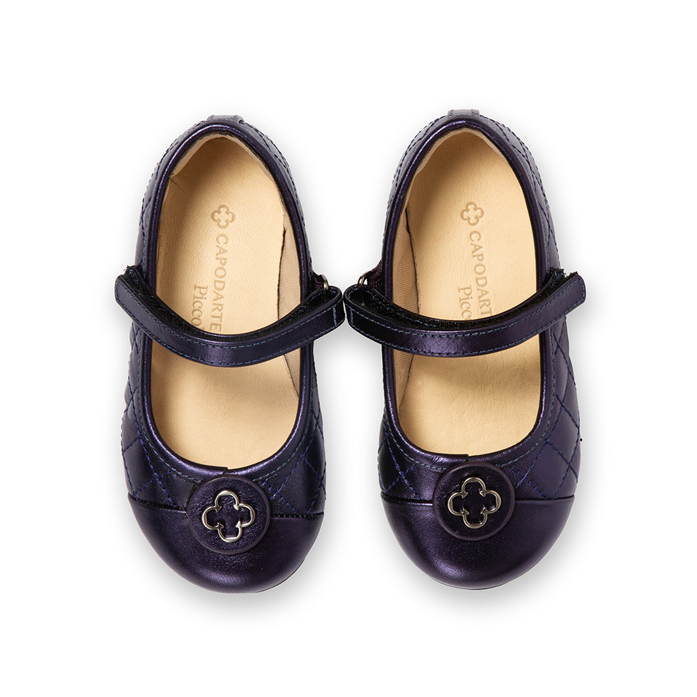 SAPATILHA BEB&Ecirc; MARINHO MATELASS&Ecirc; DE COURO COM VELCRO CATHERINE image number 4