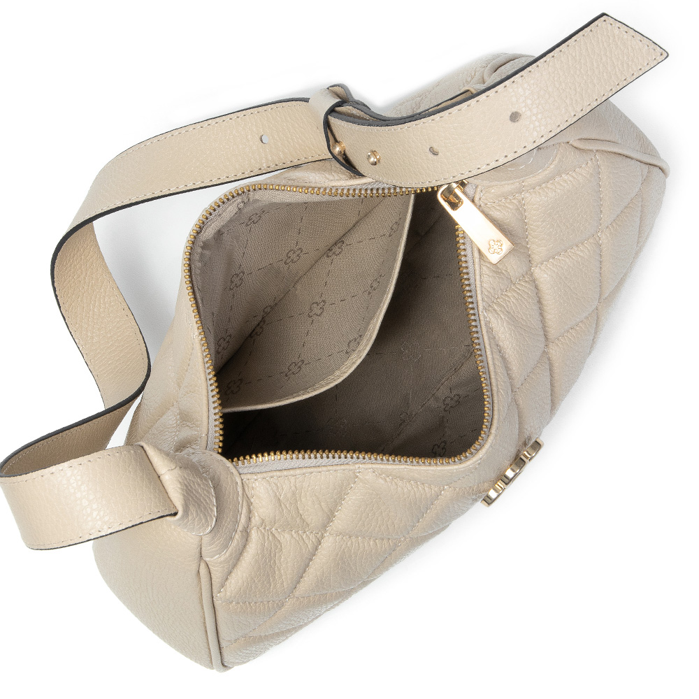 BOLSA COURO BEGE HOBO MATELASSÊ image number 4