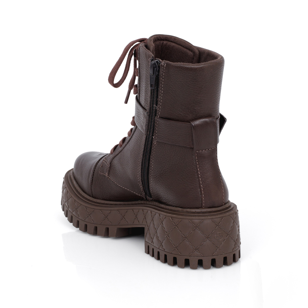 BOTA COTURNO DE COURO MARROM TRATORADA image number 2