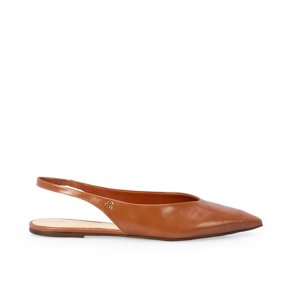 SAPATILHA SLINGBACK CARAMELO DE COURO image number 0
