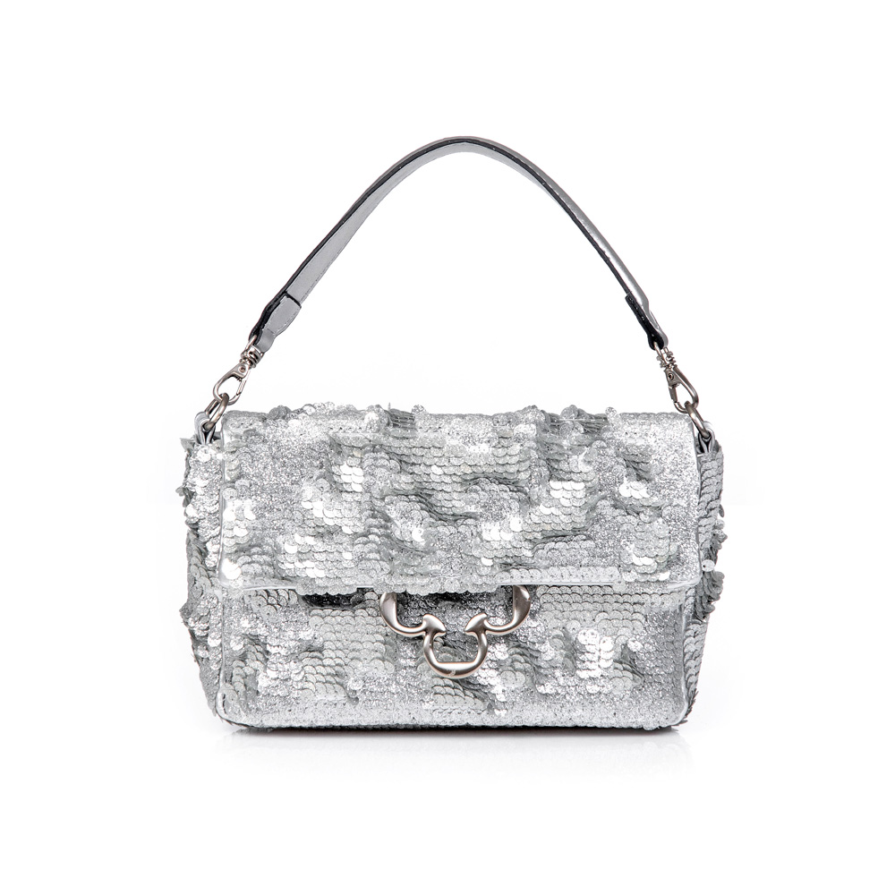 BOLSA PEQUENA PRATA PAETÊ image number 0