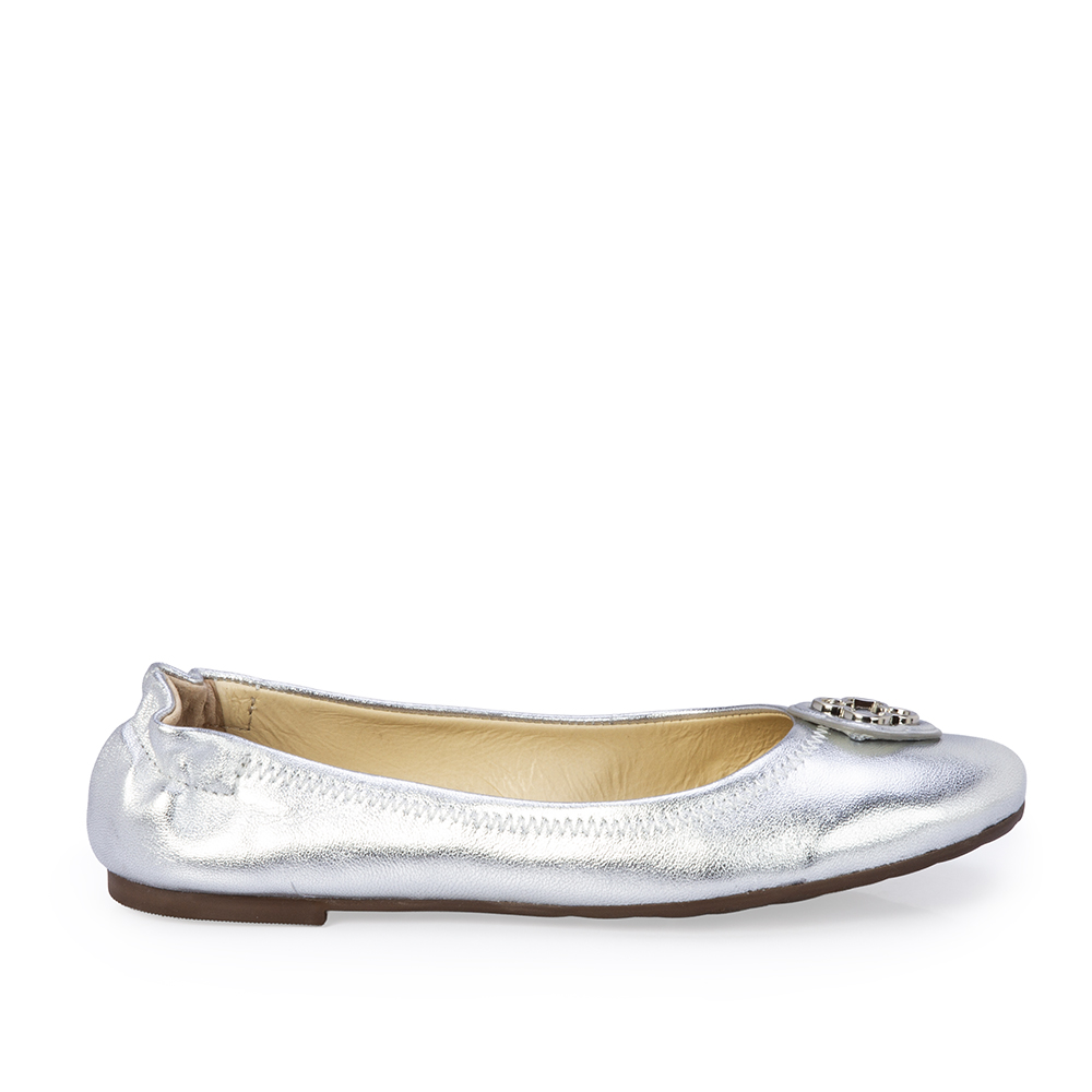 SAPATILHA INFANTIL DE COURO BRANCO PRATA image number 0