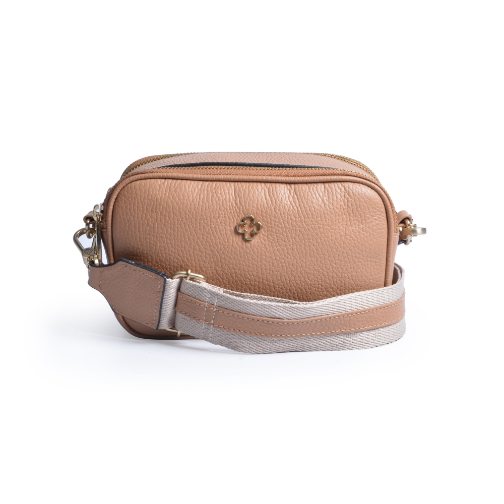 BOLSA TIRACOLO COURO BEGE NATURALE image number 0