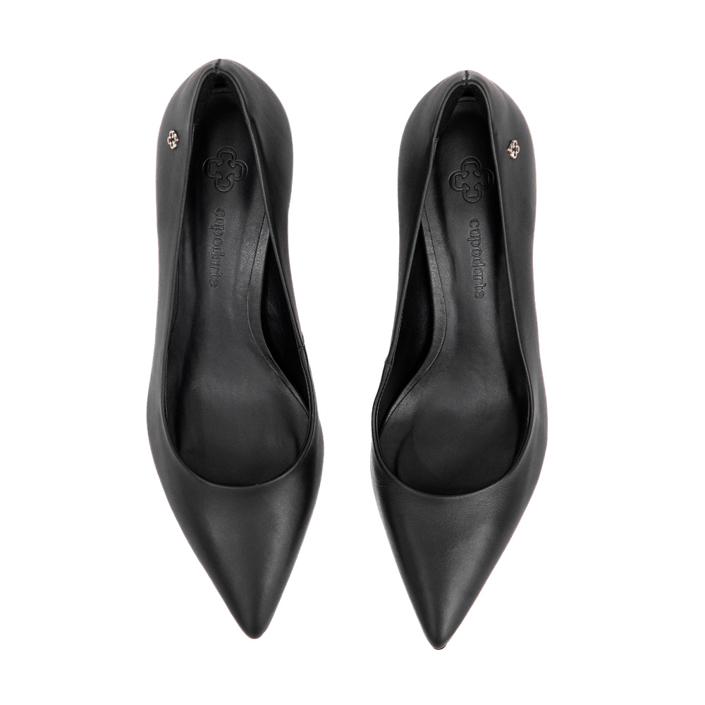 SCARPIN PRETO SALTO FINO DE COURO image number 4