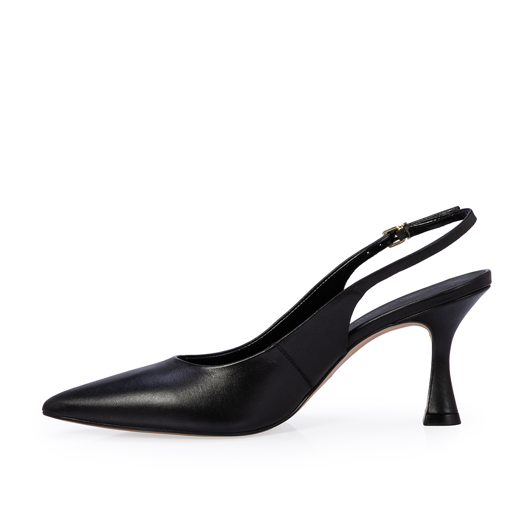 SCARPIN SLINGBACK PRETO DE COURO image number 2