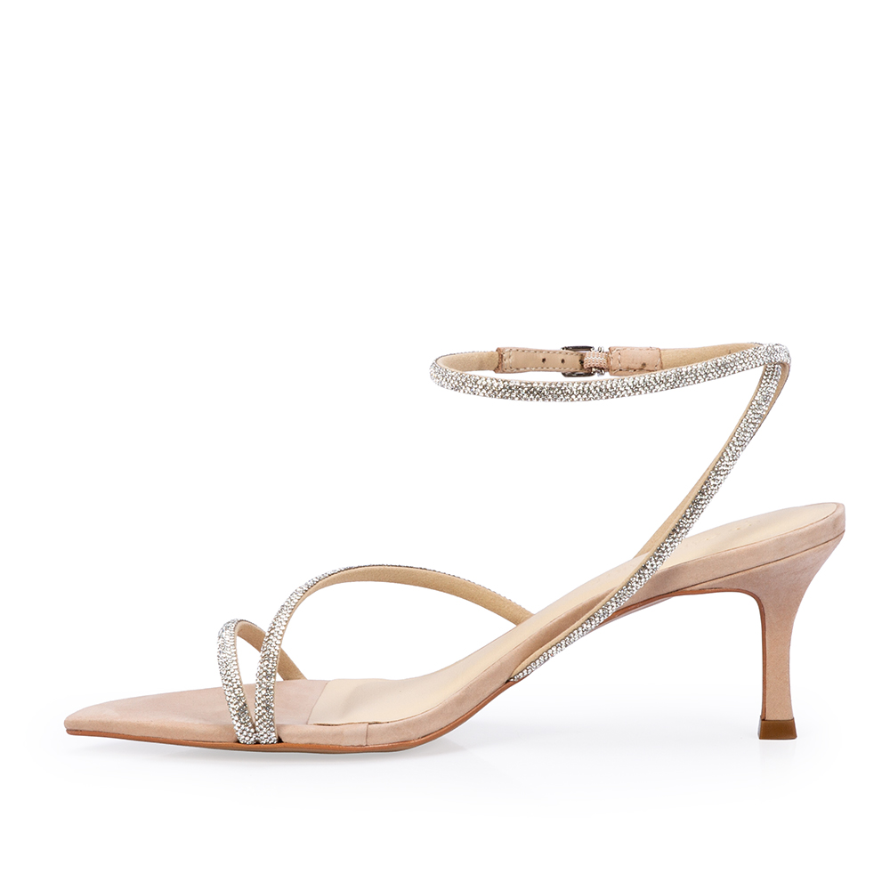 SAND&Aacute;LIA SALTO M&Eacute;DIO NUDE SEDA DE COURO HOTFIX image number 2