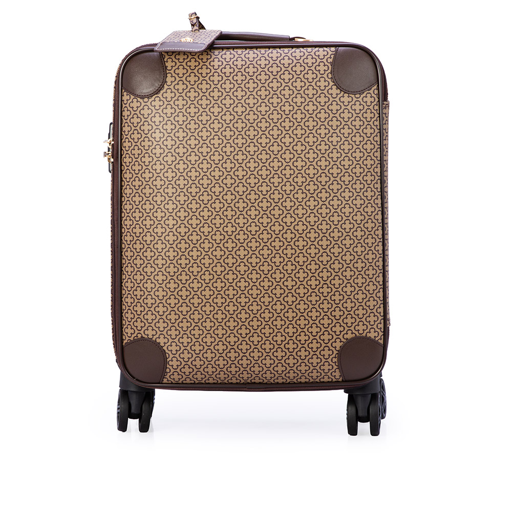 MALA DE BORDO 4 RODAS 360&deg; CAF&Eacute; MONOGRAMA + TAG IDENTIFICA&Ccedil;&Atilde;O image number 0