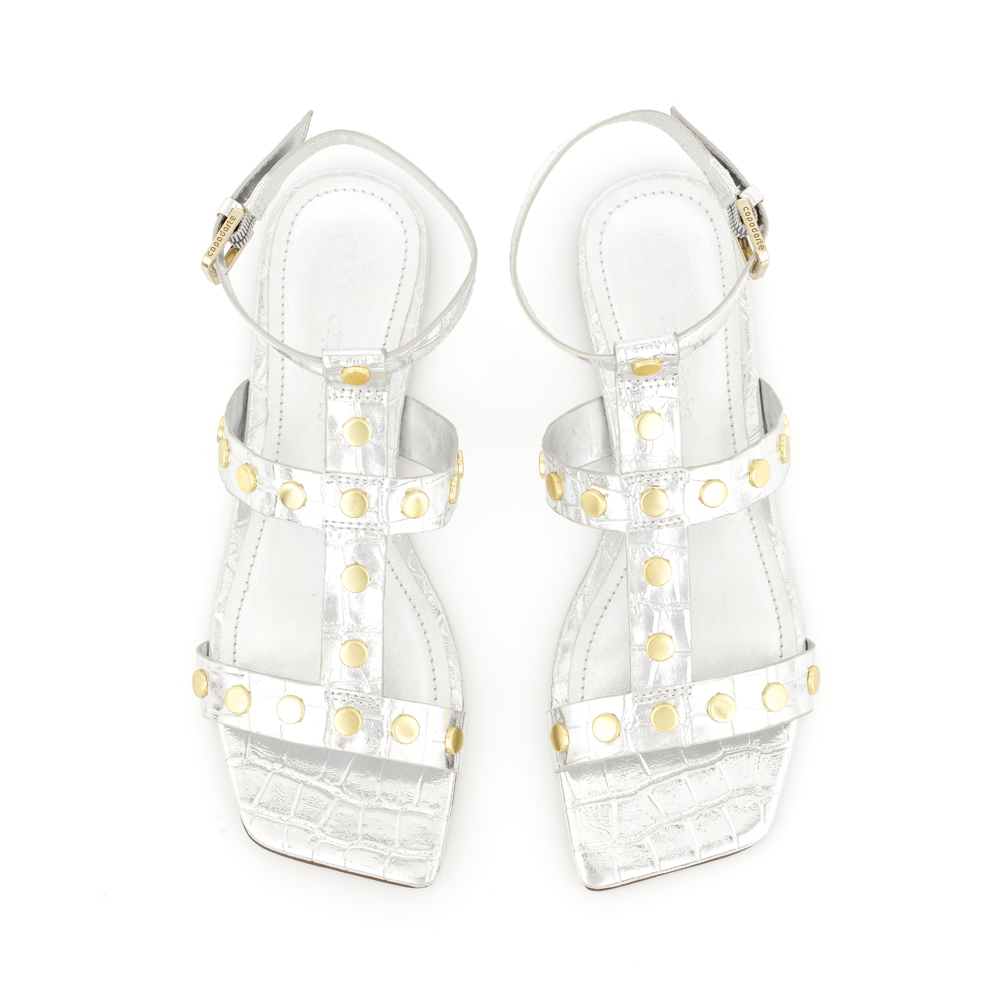 SANDÁLIA RASTEIRA PRATEADA BICO QUADRADO image number 4