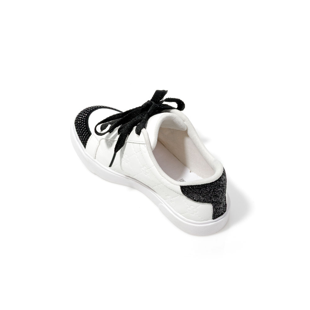 TÊNIS INFANTIL BRANCO E PRETO AMARRAÇÃO HOTFIX image number 2