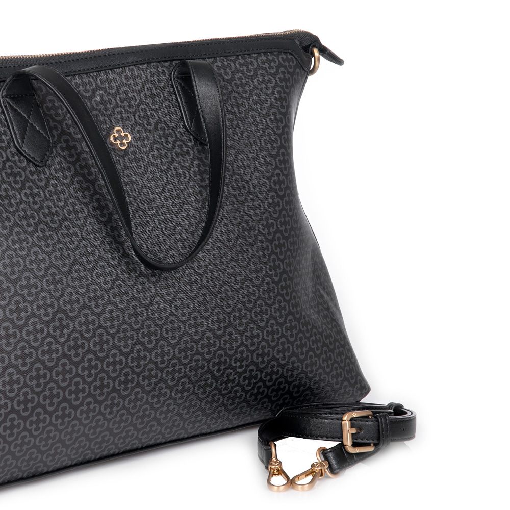 MALA DE M&Atilde;O GRANDE PRETA MONOGRAMA image number 3