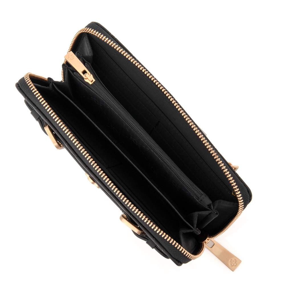 CARTEIRA FEMININA PRETA MONOGRAMA image number 3