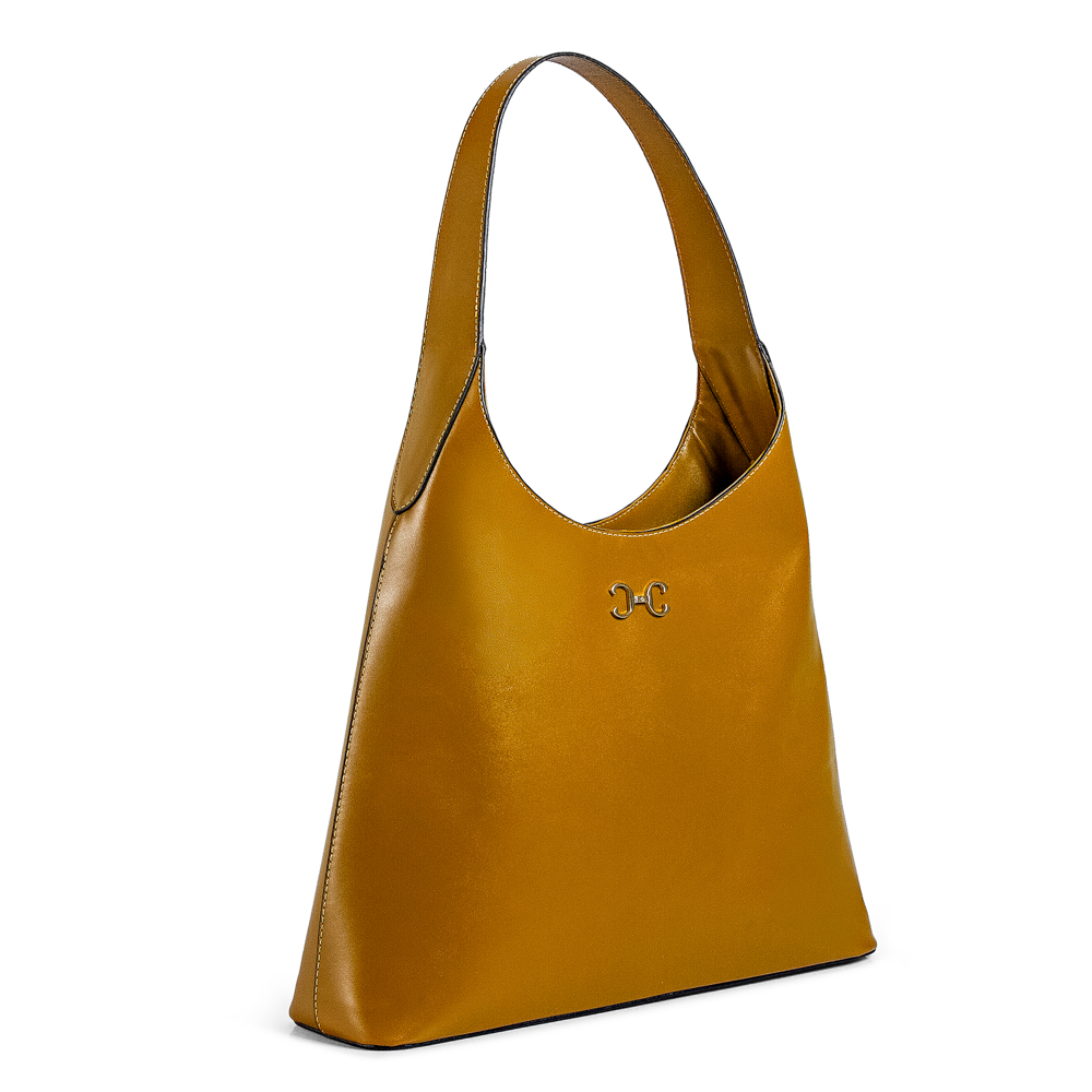 BOLSA HOBO DE COURO AMARELO CITRINO image number 1