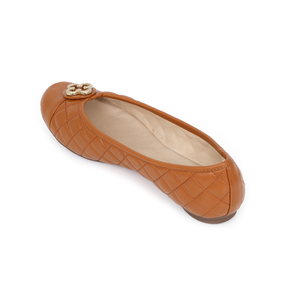 SAPATILHA CATHERINE VINTAGE DE COURO CARAMELO CAMEL MATELASSÊ image number 2