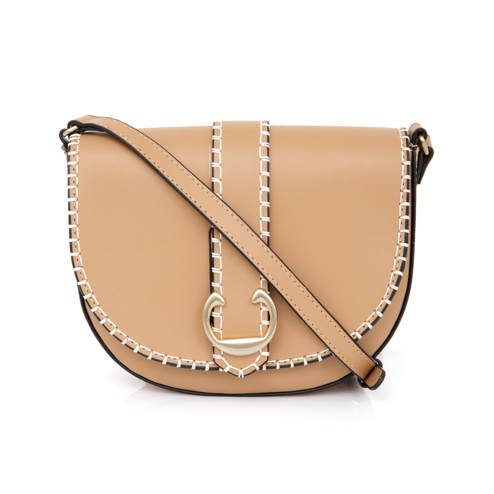 BOLSA TRANSVERSAL COURO BEGE NATURALE image number 0