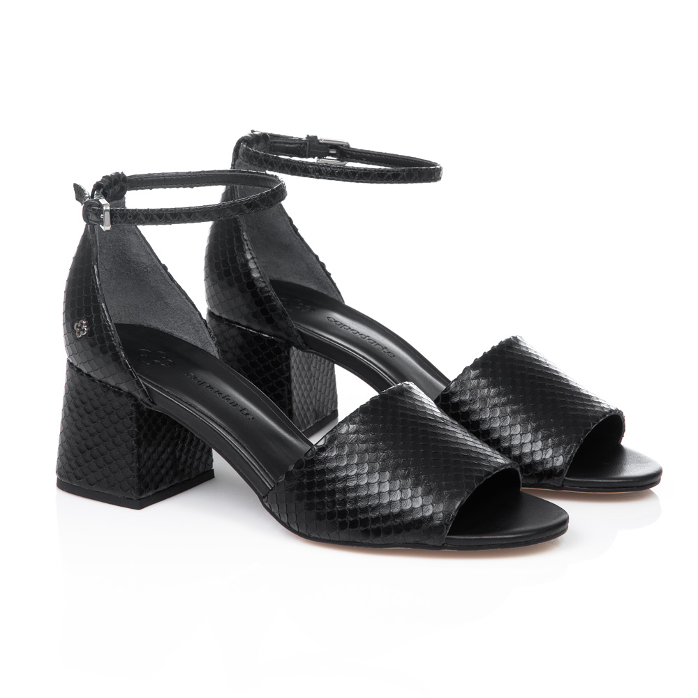 SAND&Aacute;LIA SALTO BLOCO PRETA DE COURO image number 1