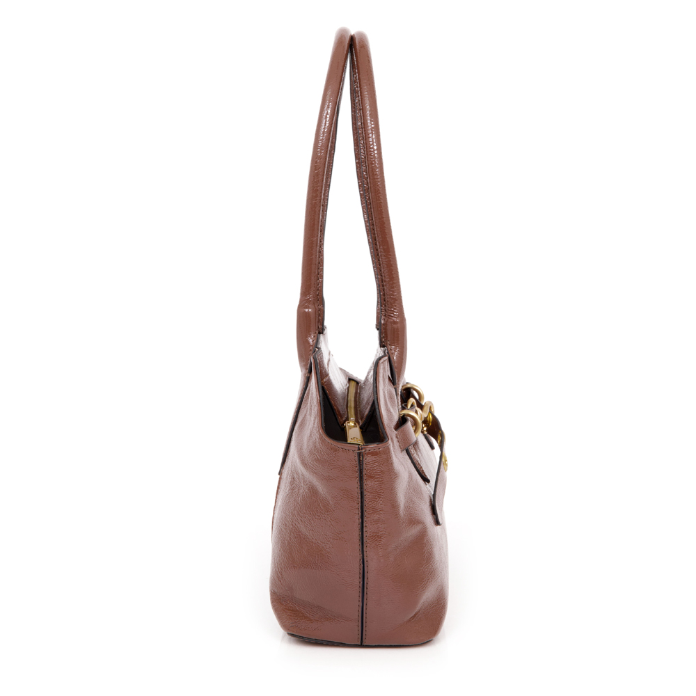 BOLSA MARROM ÉBANO COURO GLOSSY image number 2