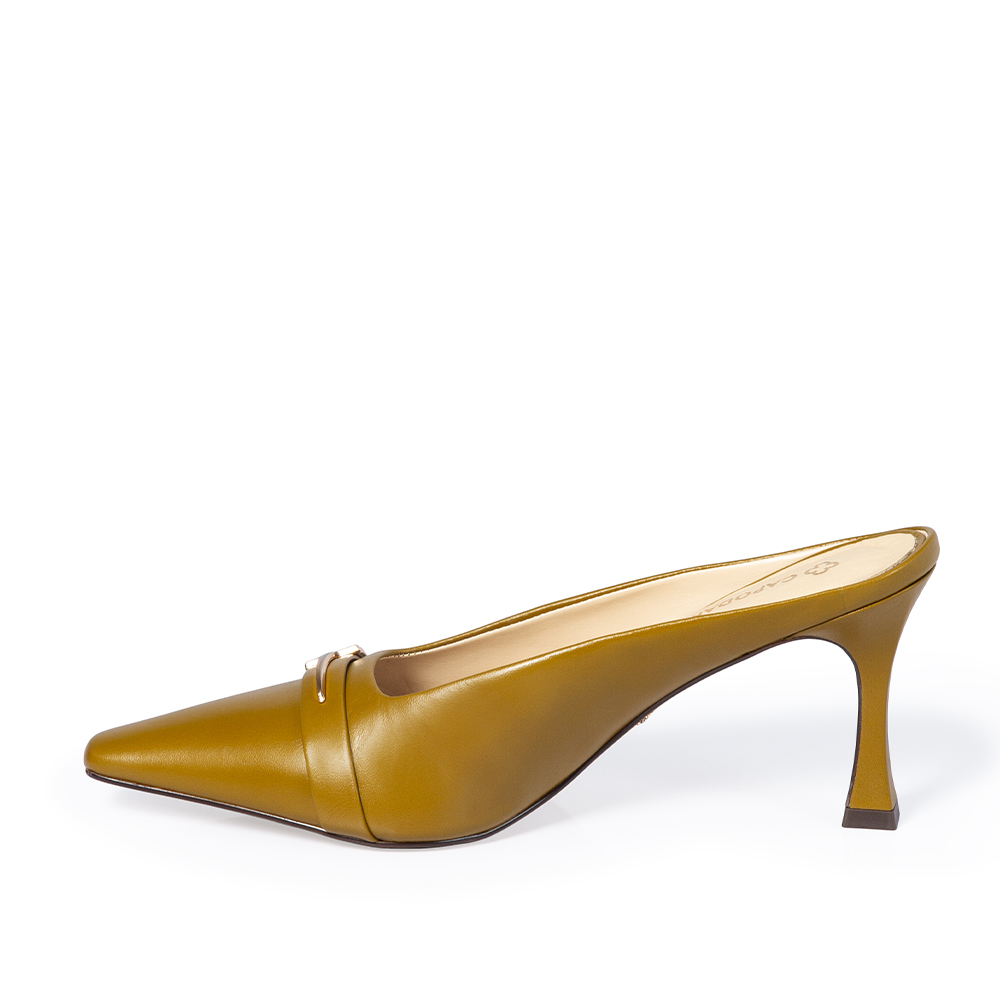 MULE SALTO ALTO CITRINO DE COURO BRID&Atilde;O image number 2