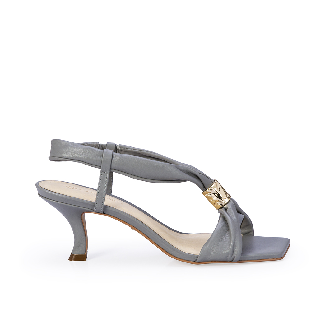 SANDÁLIA SALTO MÉDIO COURO CARBONO image number 0