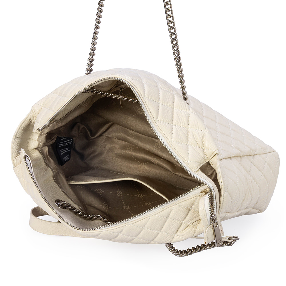 BOLSA BEGE VANILLA DE COURO MATELASSÊ CARINA image number 4