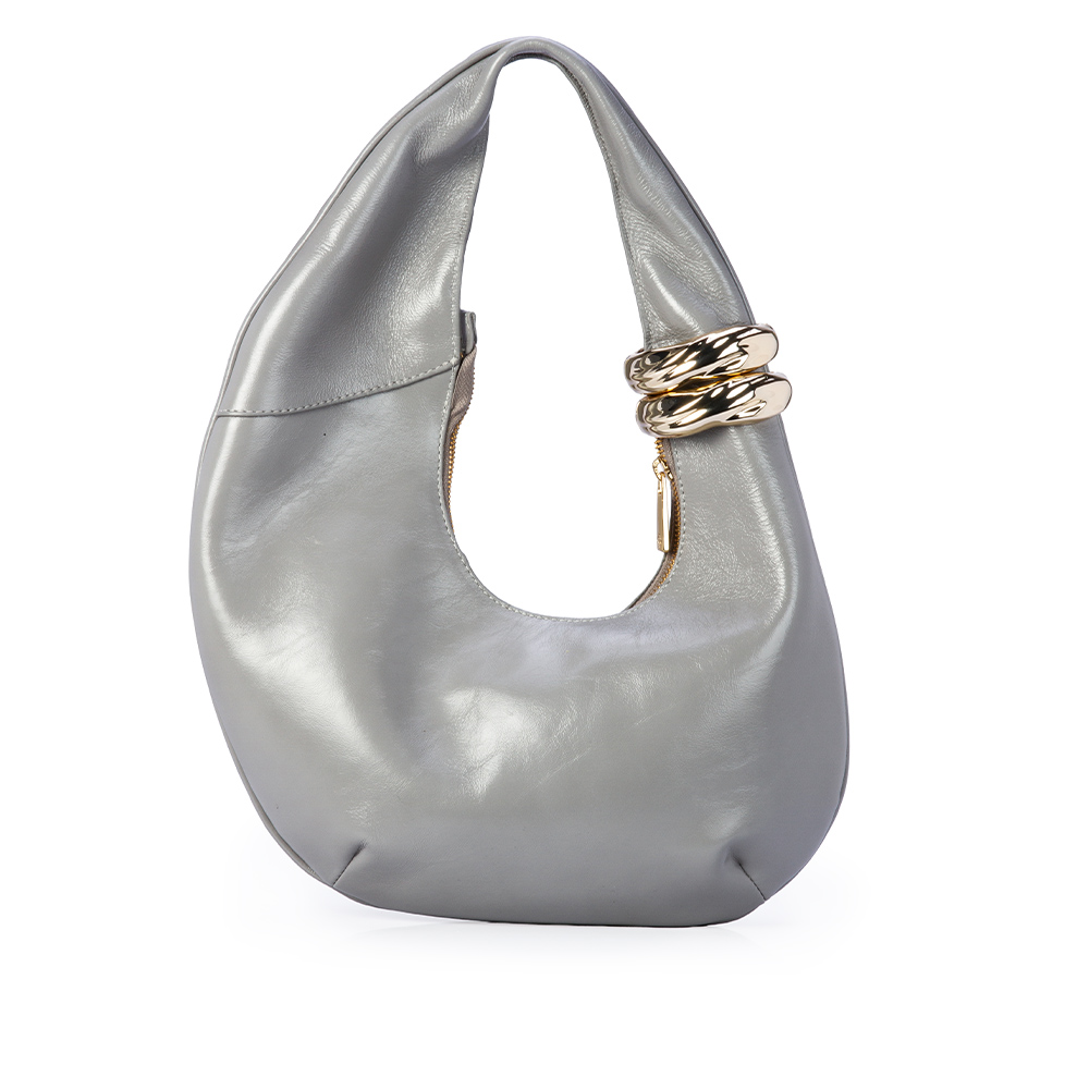 BOLSA HOBO DE COURO NAPA CARBONO image number 2