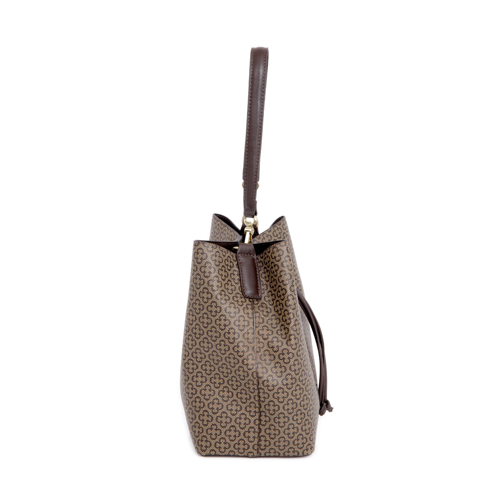 BOLSA MARROM MONOGRAMA COM ALÇA GORGURÃO BUCKET image number 1