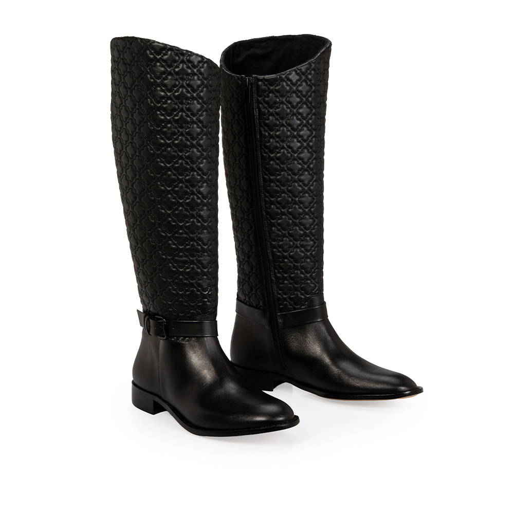BOTA CANO ALTO COURO MATELASS&Ecirc; PRETO image number 1