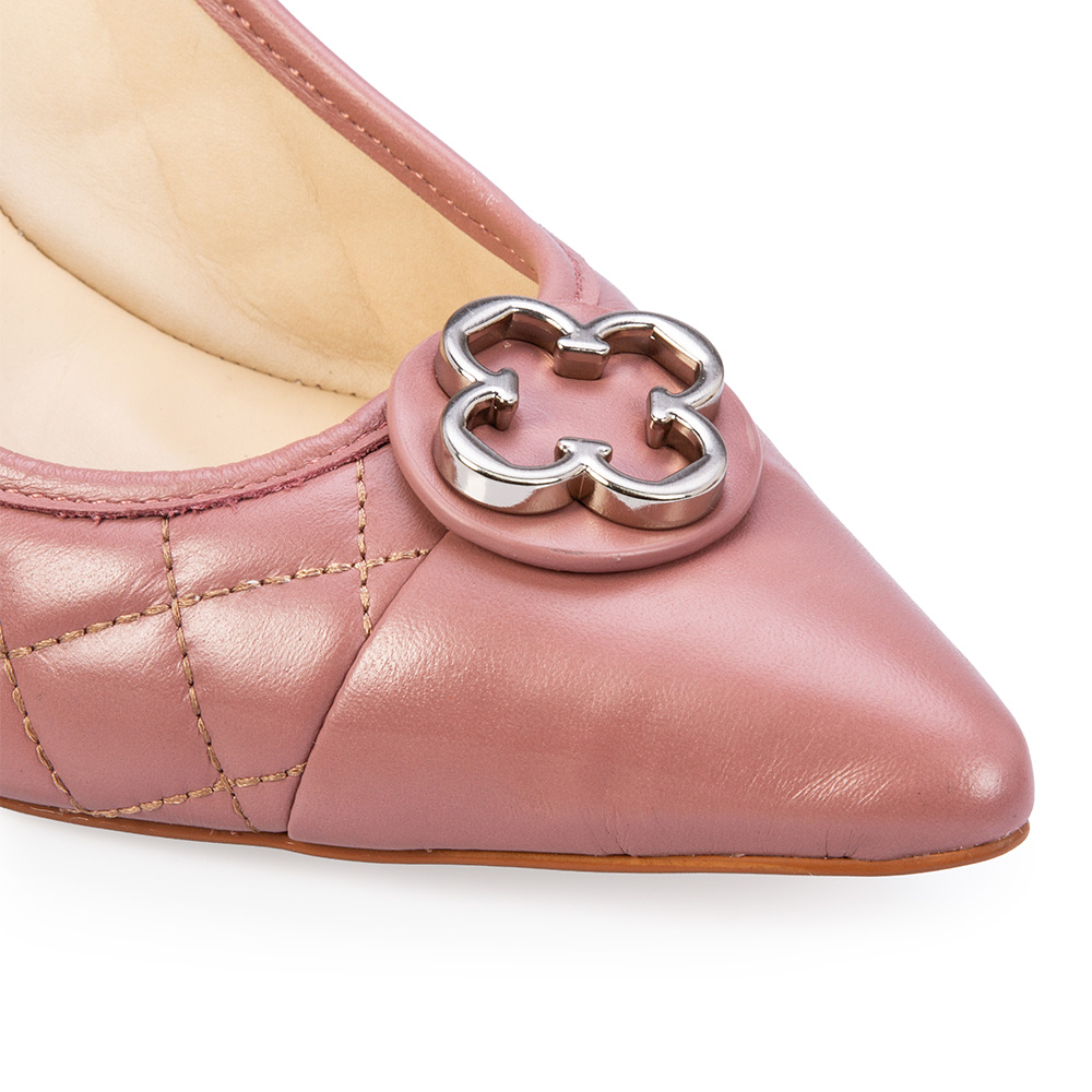 SCARPIN ROSA MALVA DE COURO MATELASS&Ecirc; image number 3