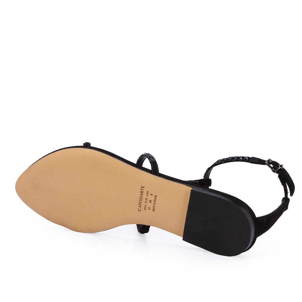 SAND&Aacute;LIA RASTEIRA DE COURO NOBUCK PRETA PEDRARIAS image number 3