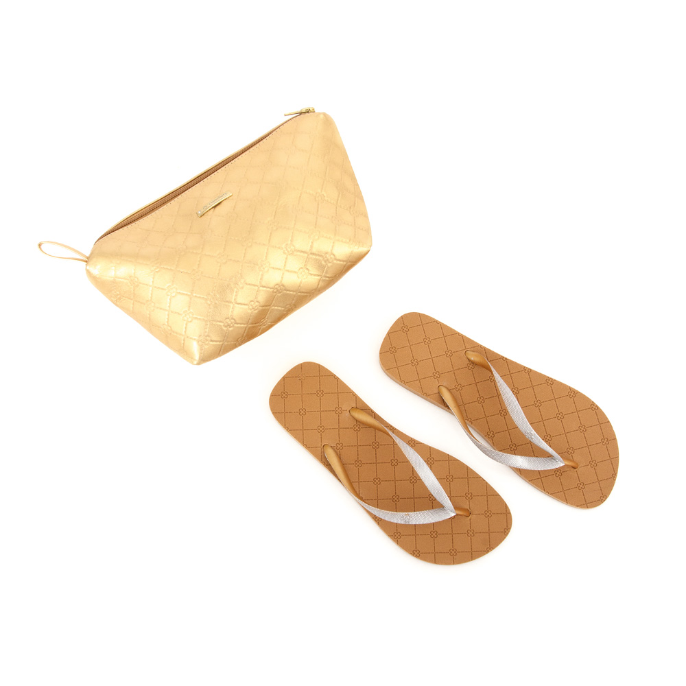 KIT CHINELO DE DEDO E N&Eacute;CESSAIRE DOURADA image number 1