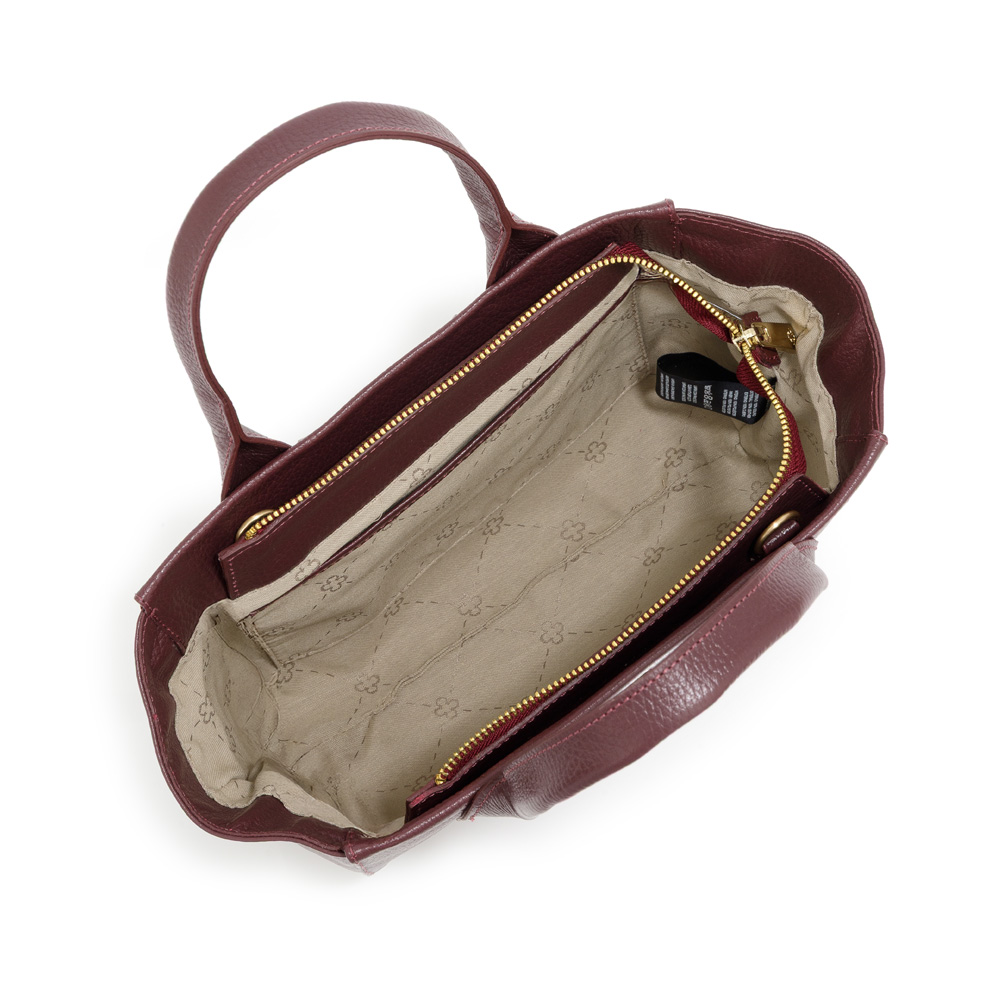 BOLSA TOTE BORGONHA DE COURO image number 4